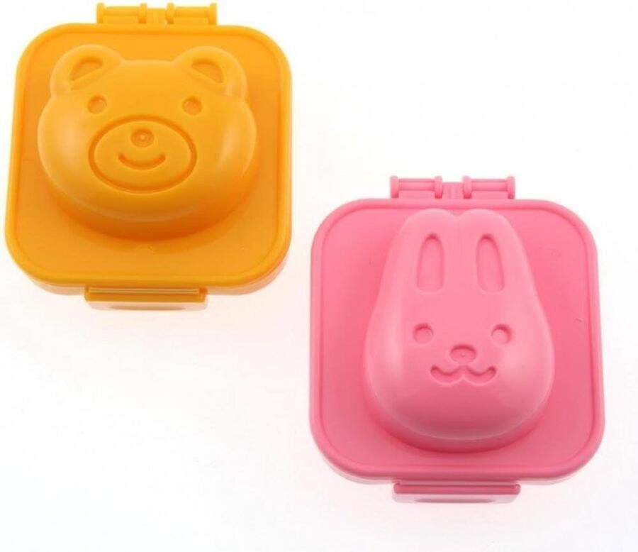 Ei Vormen Set Konijn Beer Vorm Eieren Versieren Harde Kook Ei Vorm 2 Stuks Wit