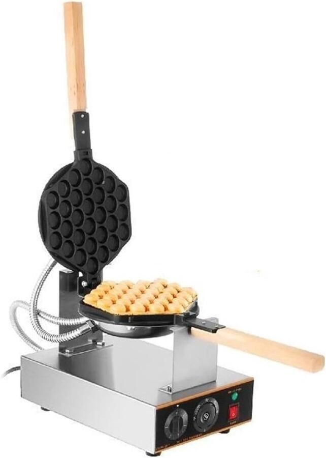 Ei Wafelijzer Cake Bakpan Thuis Keuken Koken 180 Graden Draaibaar 200 mm Plaat Zilver