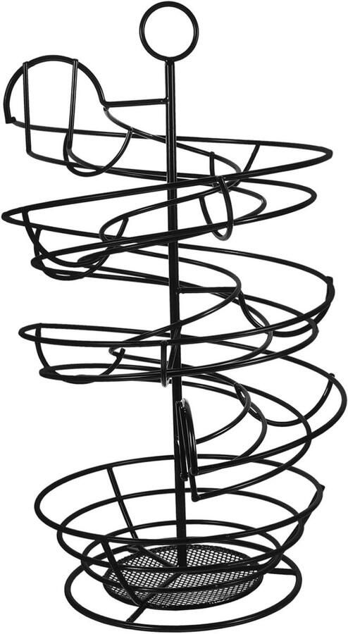 Eier Dispenser Houder Eierrek Spiraal Keuken Ordenen Grote Capaciteit 36x20x20 cm Zwart