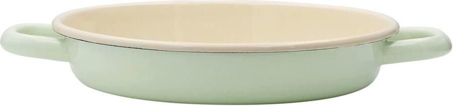 Eier- en serveerpan 22 cm Enamel pan in Nile Green voor perfecte omeletten