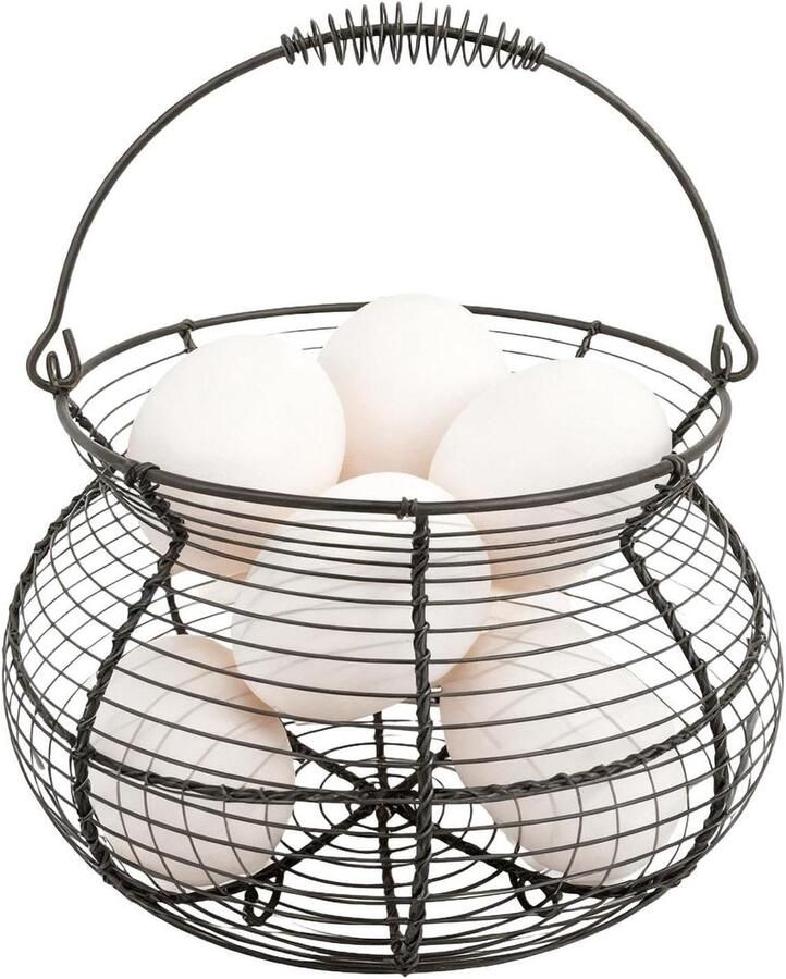 Kippeneiermand Eierhouder Draadmand Eieren Verzamelen Vintage Ontwerp 166 x 25 x 166 mm Lichte Koffie