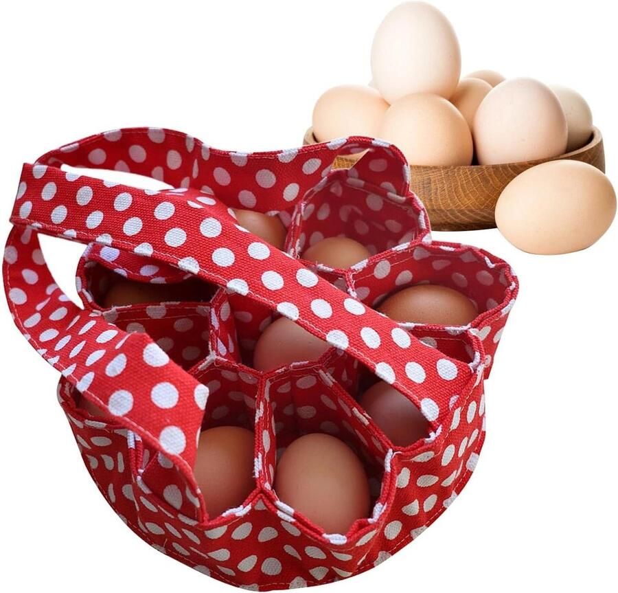 Eiermand Eierverzamelaar Tas Eieren Verzamelen 9 Vakken 23 x 2 x 2 cm Rood