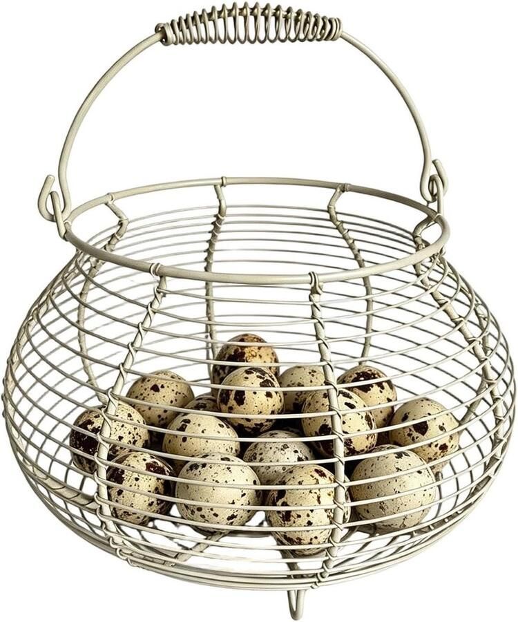 Eier Mand Eierhouder Mand Eieren Verzamelen Geventileerde Roosterstructuur 17 x 22 x 17 cm Beige