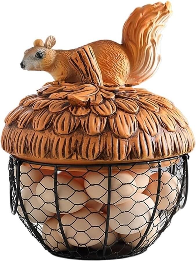 Eier Mand Fruit Mand Eieren Verzamelen Draadontwerp 19.8x27cm Zwart
