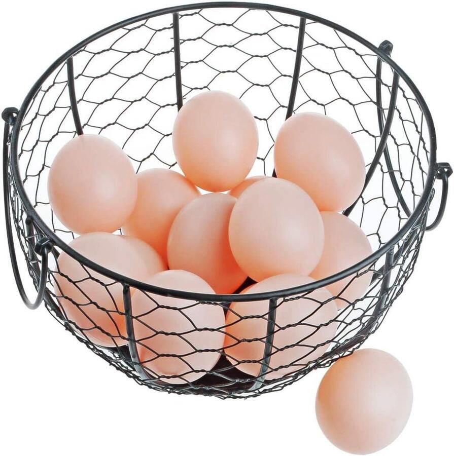 Eier Mand Houder Organizer Keuken Opslag Stalen Constructie 24 Eieren Zwart
