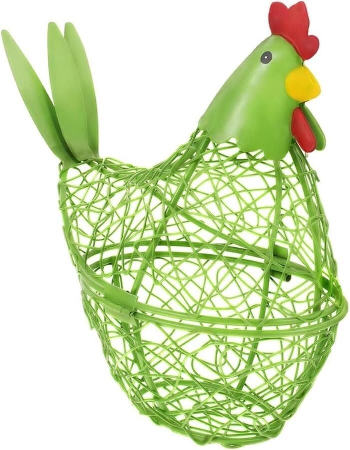 Eier Mand Keuken Decoratie Eieren Verzamelen Kip Vorm 6.6 x 6.8 Inch Groen