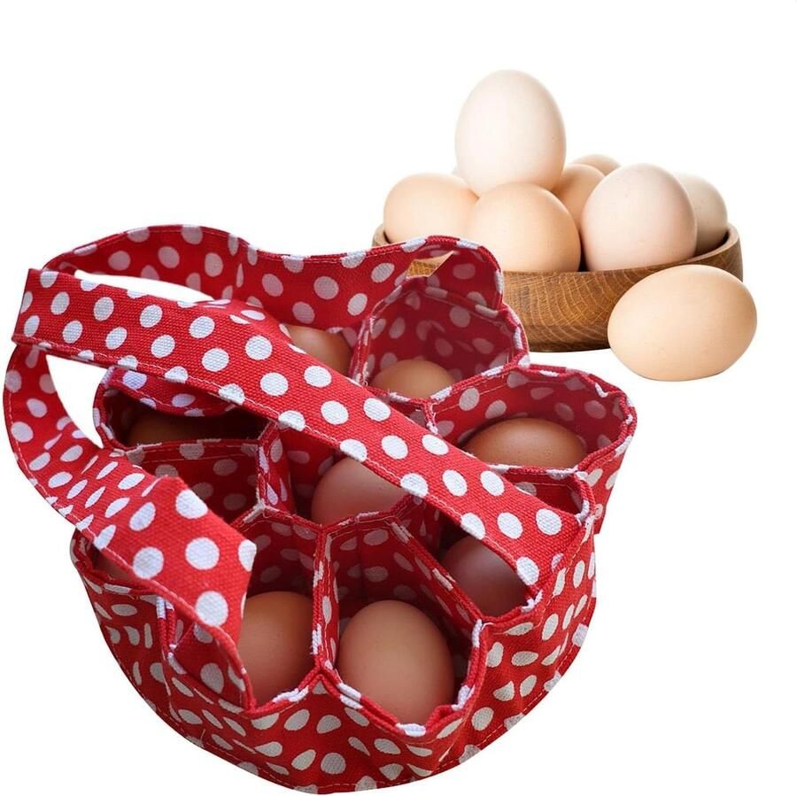Eier Mand Verzamel Tas Verse Eieren 9 Vakken 23 x 22 cm Rood
