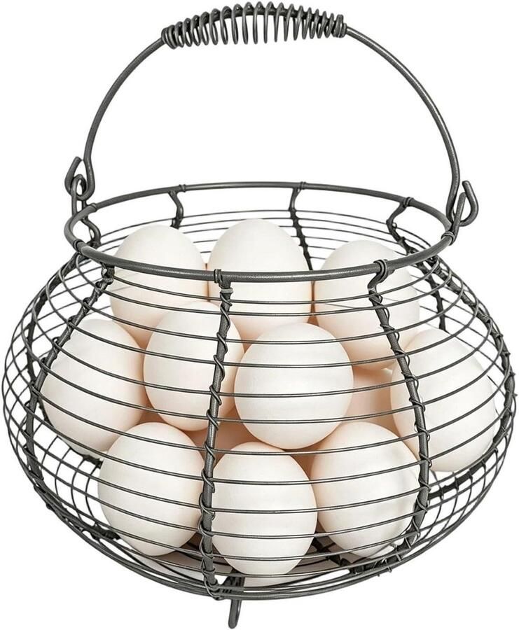 Eier Mand Verzamelmand Mandje Eieren Verzamelen Voorgemonteerd 20 x 15 cm Lichtbruin