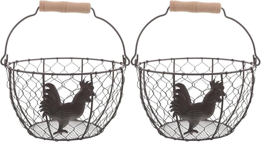 Eier Mandjes Boerderij Stijl Eieren Verzamelen Rustieke Elegantie 22 x 21 cm Grijs