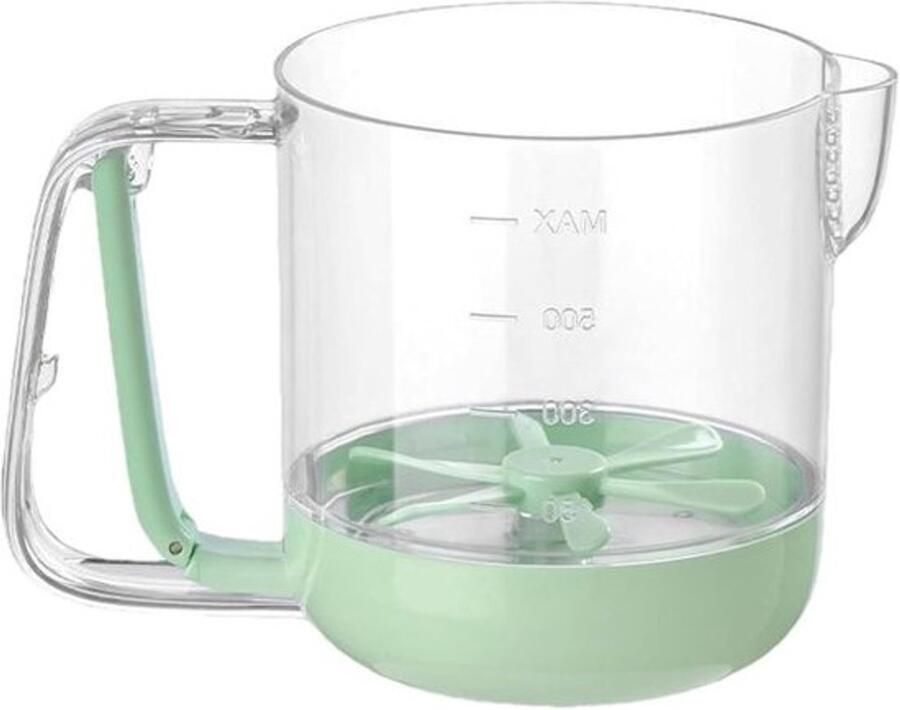 Eier Mengbeker Handgeperste Mixer Maaltijd Bereiding Zelfaangedreven Fysiek Mengen 16 cm Hoog Groen