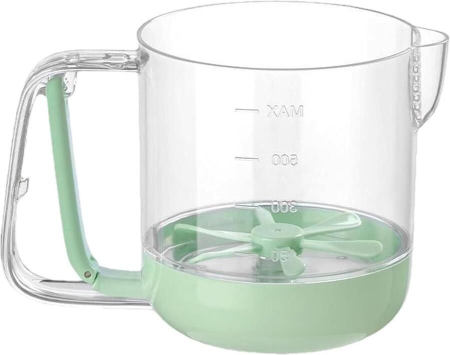 Eier Mengbeker Handgeperste Mixer Maaltijd Bereiding Zelfaangedreven Fysiek Mengen 16 cm Hoog Groen