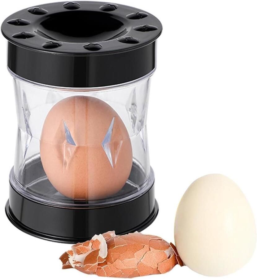 Eier Peller Eierschraper Eieropener Eieren Ontbijten Geoptimaliseerd Design 9 x 9 x 9.6 cm Zwart