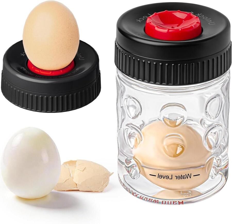 Eier Peller Keuken Gadget Snel Eieren Pellen 360° Scheurtechnologie Compact Ontwerp Zwart