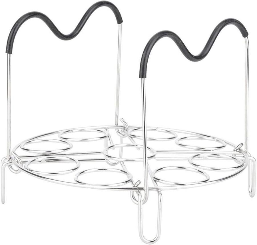 Eier Stoomrek Eierhouder Stoomschaal Gezond Koken Hittebestendige Handvatten 19 cm Zilver