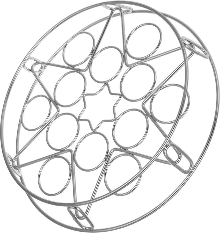 Eier Stoomrek Keukenmandje Gezond Koken Stapelbaar Ontwerp 25.5 cm Zilver