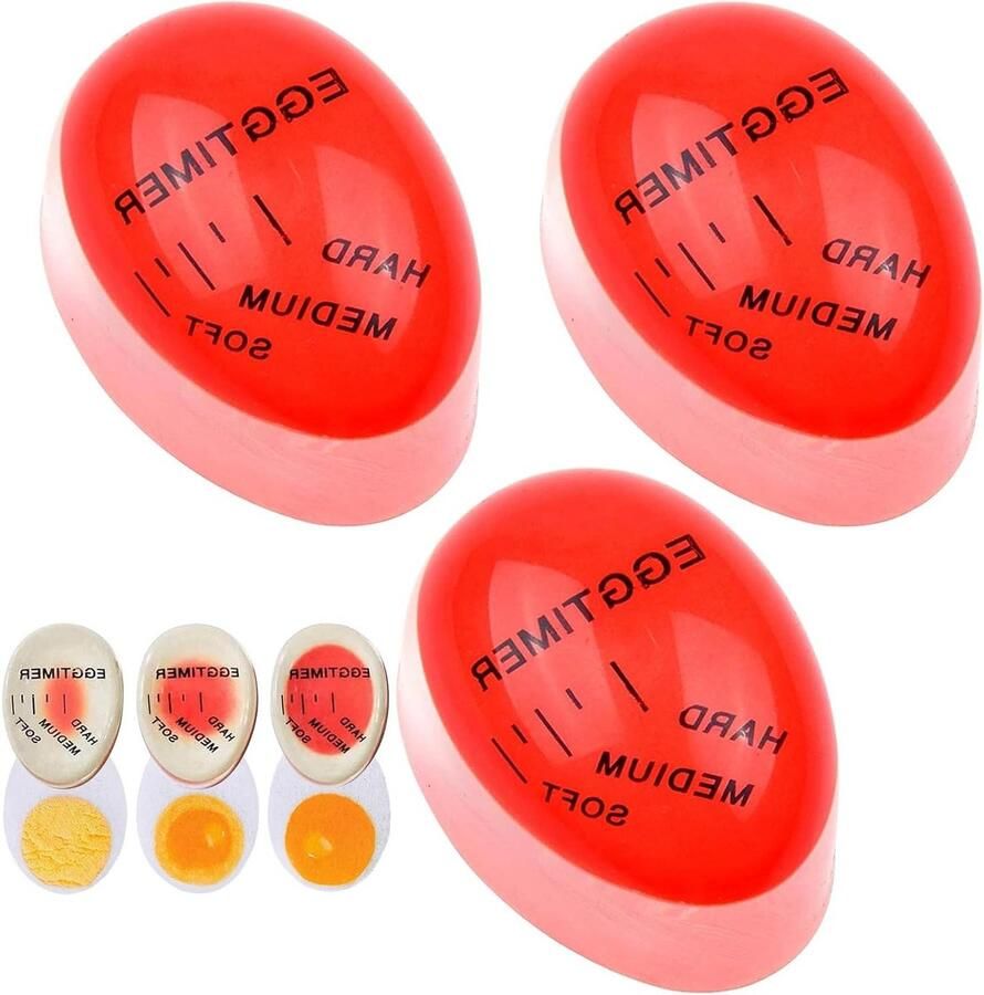 Eier Timmers Kook Timmers Eieren Koken Kleurverandering Indicatie 3 Stuks Rood
