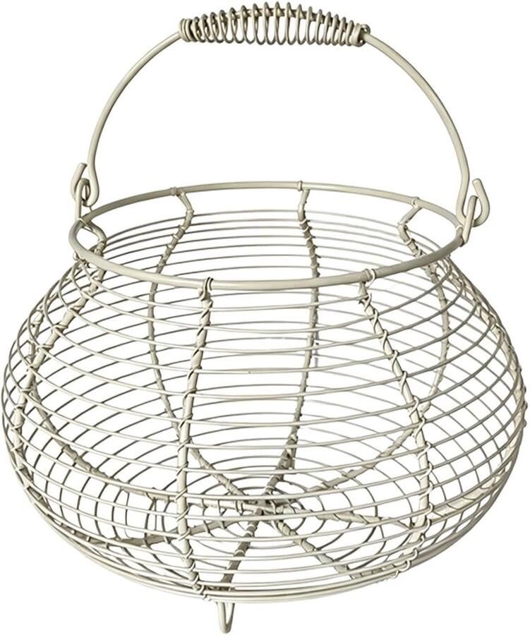 Eier Verzamelen Mand Draadmand Keuken Verse en Opslag Ge ventileerd Ontwerp 16.6 cm Hoogte Beige