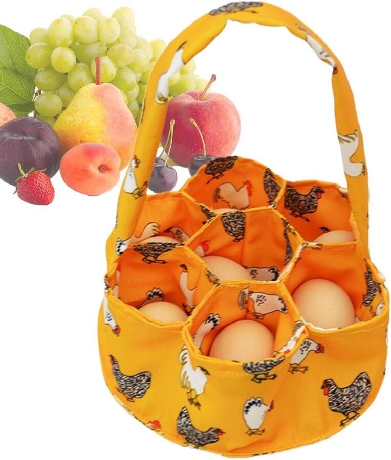 Eier Verzamelmand Fruitmand Boerderij Eieren Verzamelen Zeven Zakjes 20x20x20 cm Multicolor