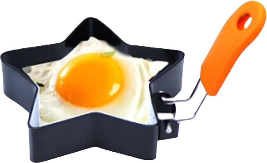 Eier Vorm Pannenkoek Houder Ontbijt Maken Roestvrij Staal 8.6 cm Diameter Ster Vorm
