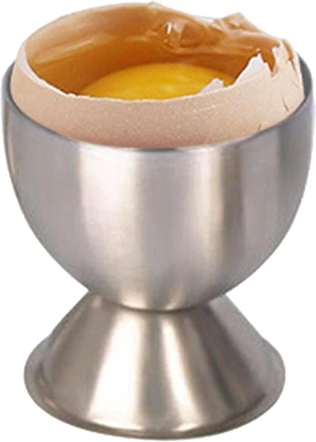 Eierbeker Roestvrij Staal Eierhouder Keuken Ontbijt Serveren Stabiele Basis 46 cm Diameter Zilverkleurig
