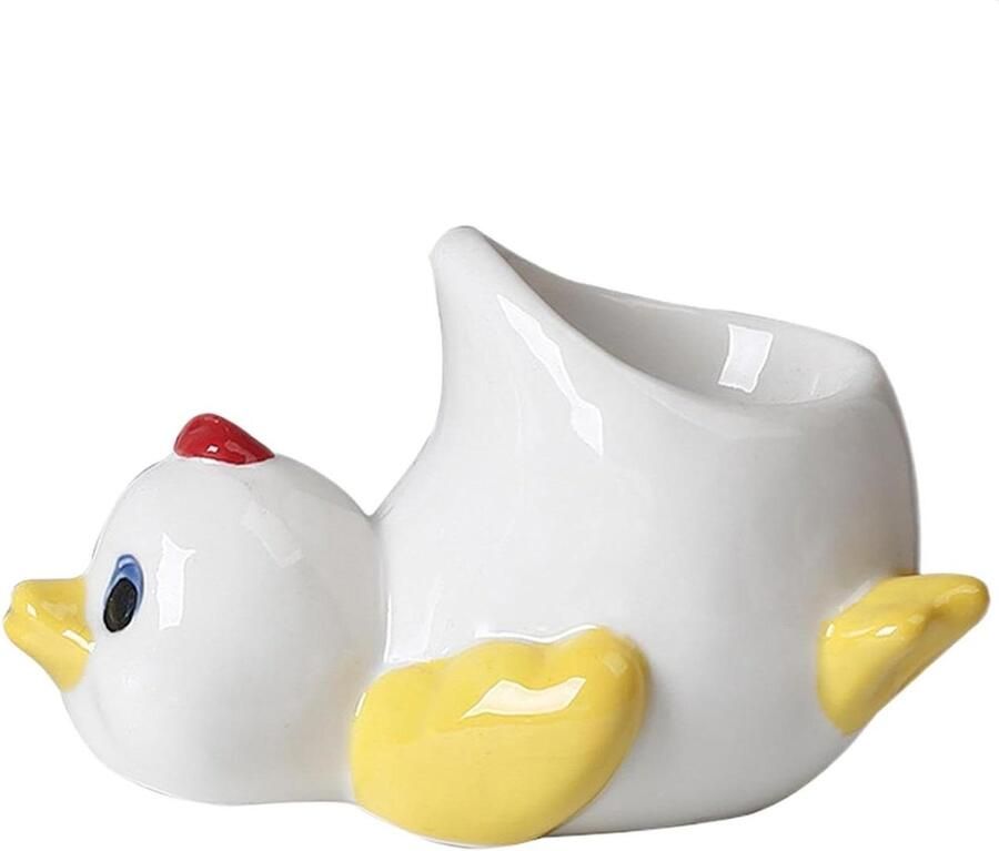 Eierbekers Keramiek Ei houders Ontbijt serveren Dieren design 11.2 cm Geel