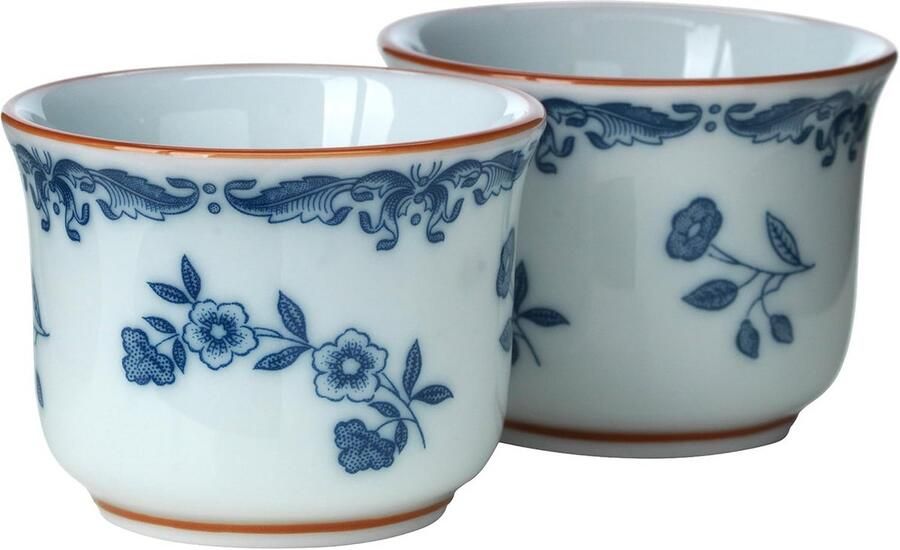 Eierdopjes Set Ontbijtkommetjes Gezellig Ontbijten Fijn Porselein 4 cl Wit Blauw