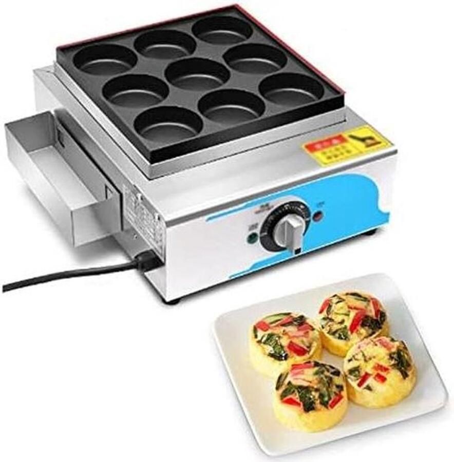 Eierbijtmaker Ontbijt Maker Gezond Koken Antiaanbaklaag 9 Gaten Zwart