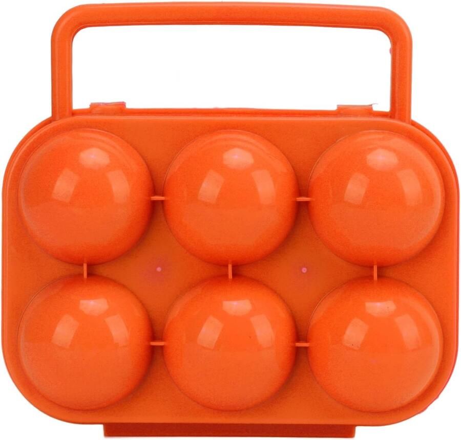 Eierbox 6 Roosters Eierhouder Koffer Veilig Vervoer Eieren Compact Ontwerp 14x10x7 cm Oranje