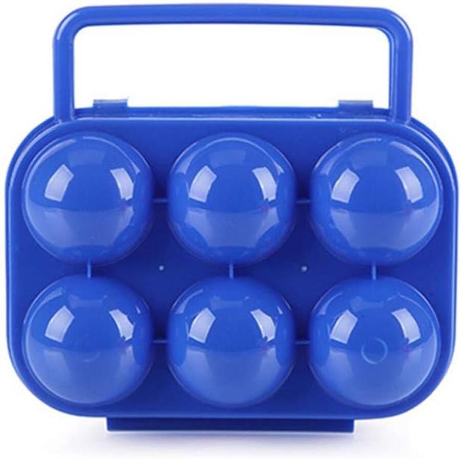 Eierbox Opbergdoos Eierhouder Camping Outdoor Opslag Opvouwbaar Ontwerp 6 Eieren Capaciteit Blauw