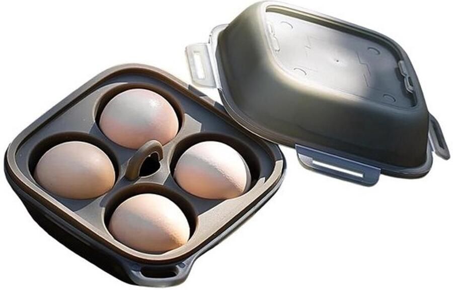 Eiercontainer Camping Reis Eierhouder Outdoor Opslag Schokbestendige Bescherming 4 Roosters Wit
