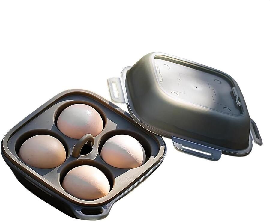 Eiercontainer Camping Reis Eierhouder Outdoor Opslag Schokbestendige Bescherming 4 Roosters Wit