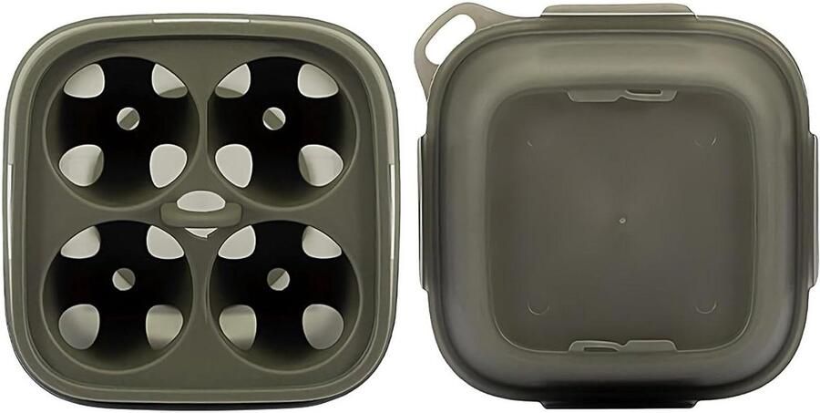 Eiercontainer Eierhouder Outdoor Maaltijden Schokbestendige Bescherming 14 x 13.8 x 8.2 cm Wit
