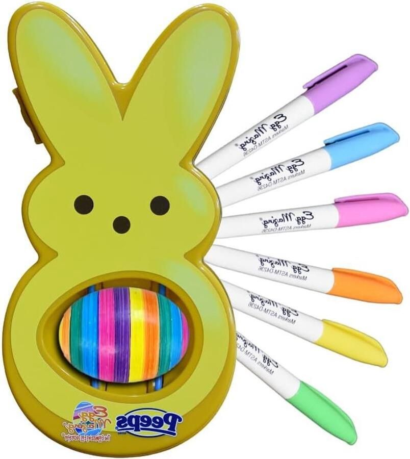 Eierdecoratieset Knutselpakket Paasdecoratie maken Geen knoei 6 Markers Geel