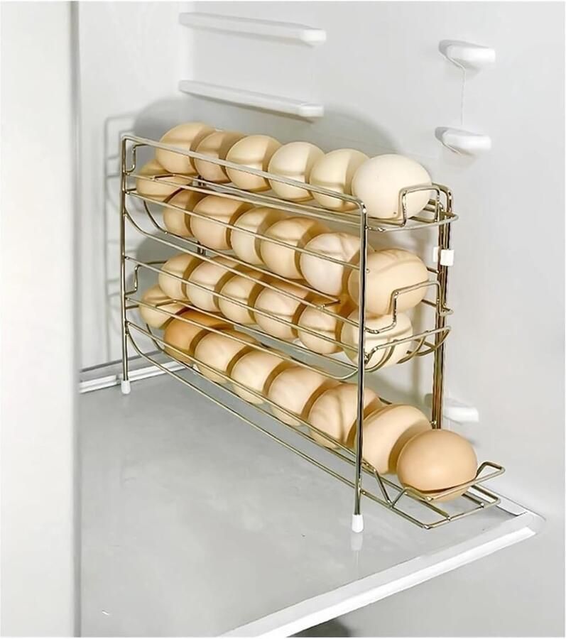 Eierdispenser Eierrek Keuken organiseren Automatisch rollend ontwerp 30 eieren One Color