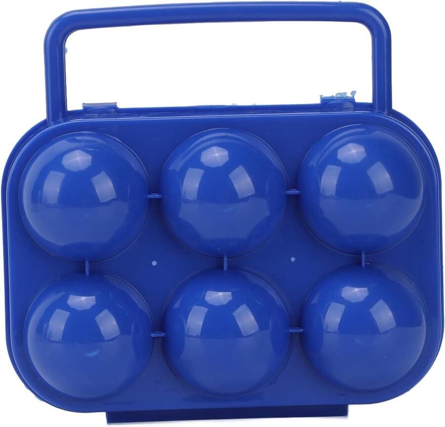 Eierdoos 6 stuks Eierhouder Eierkoffer Buitenactiviteiten Onbreekbaar ABS materiaal 6 eieren Blauw