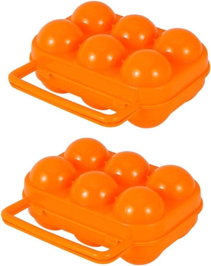 Eierdoos Buiten Eierhouder Reisrek Picknick Kamperen Verdikte Bescherming 6 roosters per stuk Oranje