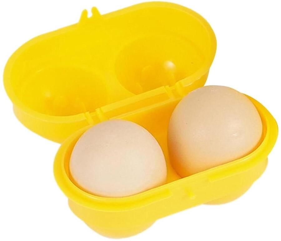 Eierdoos Camping Eierhouder Reis Eieren Meenemen Schokbestendig Ontwerp 2 Eieren Geel