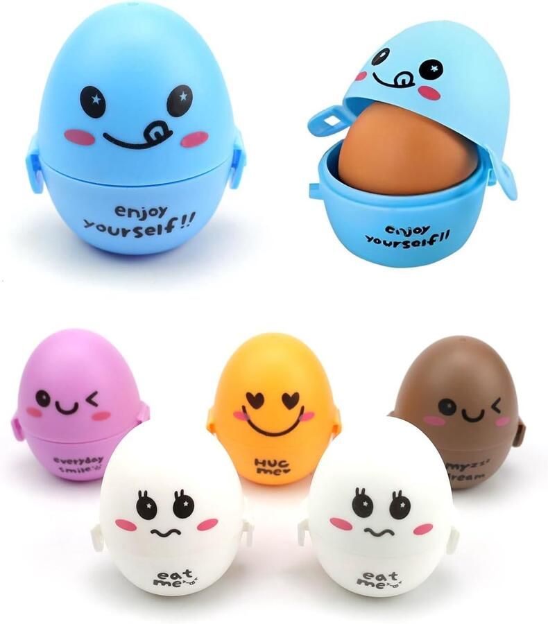 Eierdoosjes Kunststof 6 Stuks Campingeierhouders in 5 Kleuren Eieren Bewaren Voor Keuken Reizen en Outdooractiviteiten