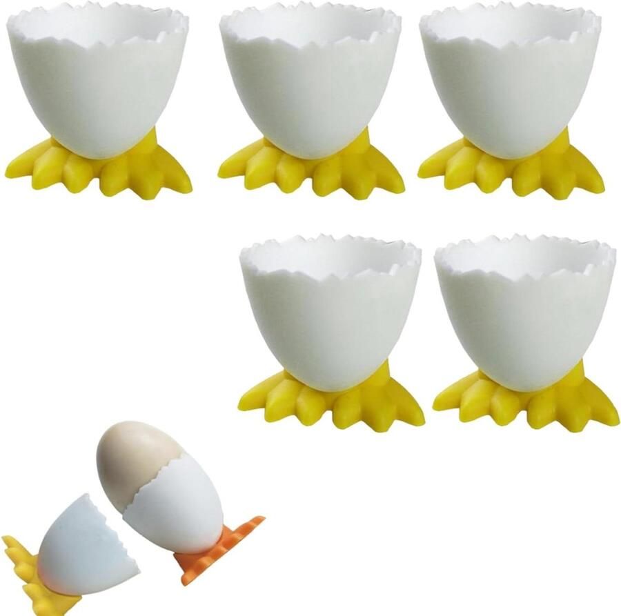 Eierdop Kippenpoten Ei Houder Ontbijt Decoratie Creatief Design 5.5 cm Geel