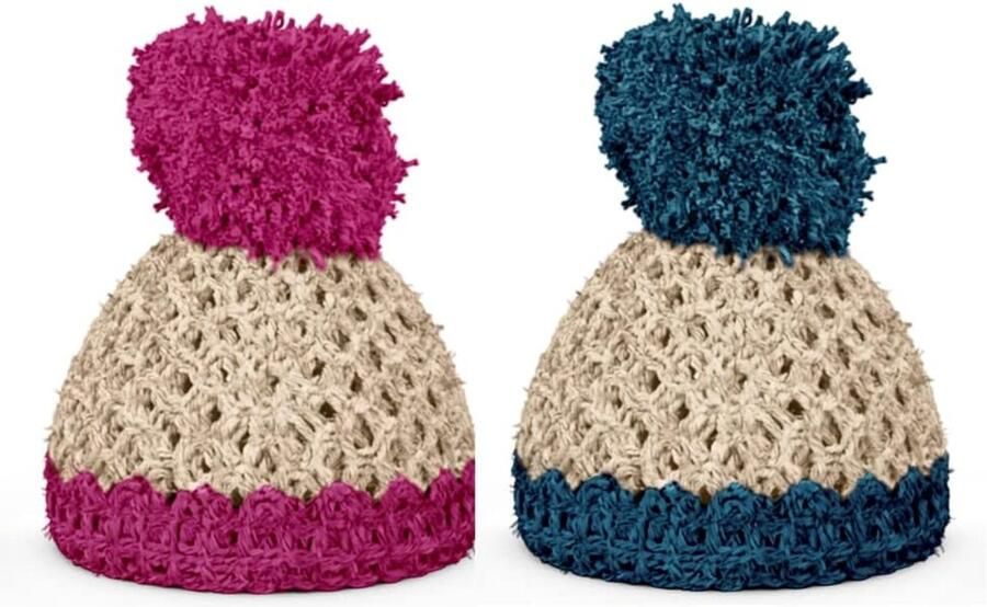Eierdop Set Eierwarmers Dopjes Ontbijt Tafel Aankleden Set van Twee 6cm Diameter 9cm Hoog Fuchsia Petrol