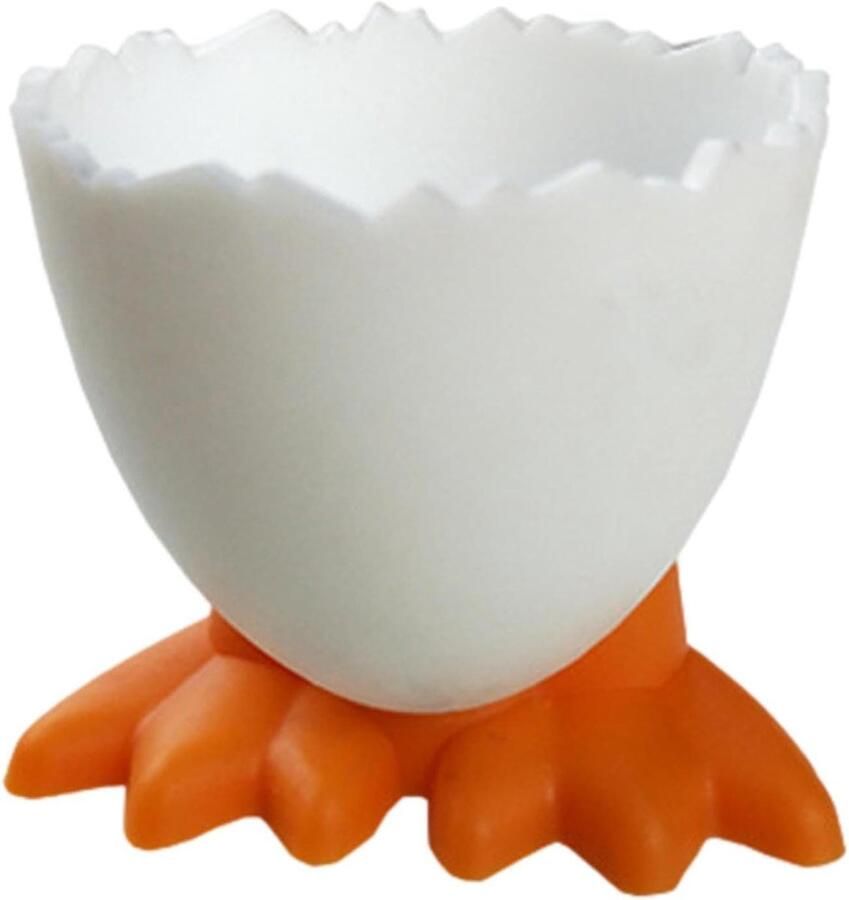 Eierdop Houder Eierrekje Keuken Ontbijt Presentatie Grappig Kippenpoot Design 5.5 x 4.5 cm Oranje