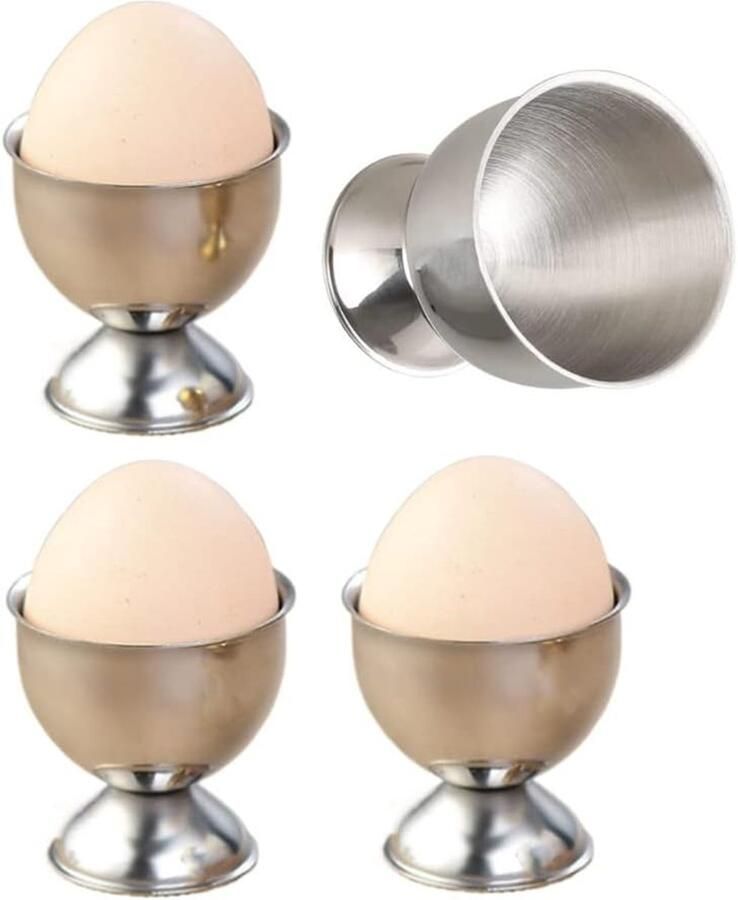 Eierdophouders Eierstandaard Ontbijt Serveren Vaatwasmachinebestendig 48 x 47 mm Zilver