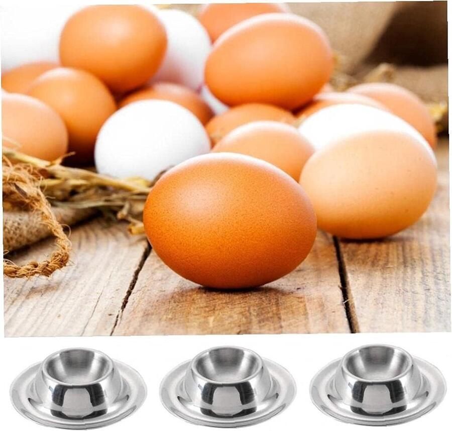 Eierdophouders Eierstandaard Set Ontbijt Serveren Stabiele Basis 8.5 cm Zilver