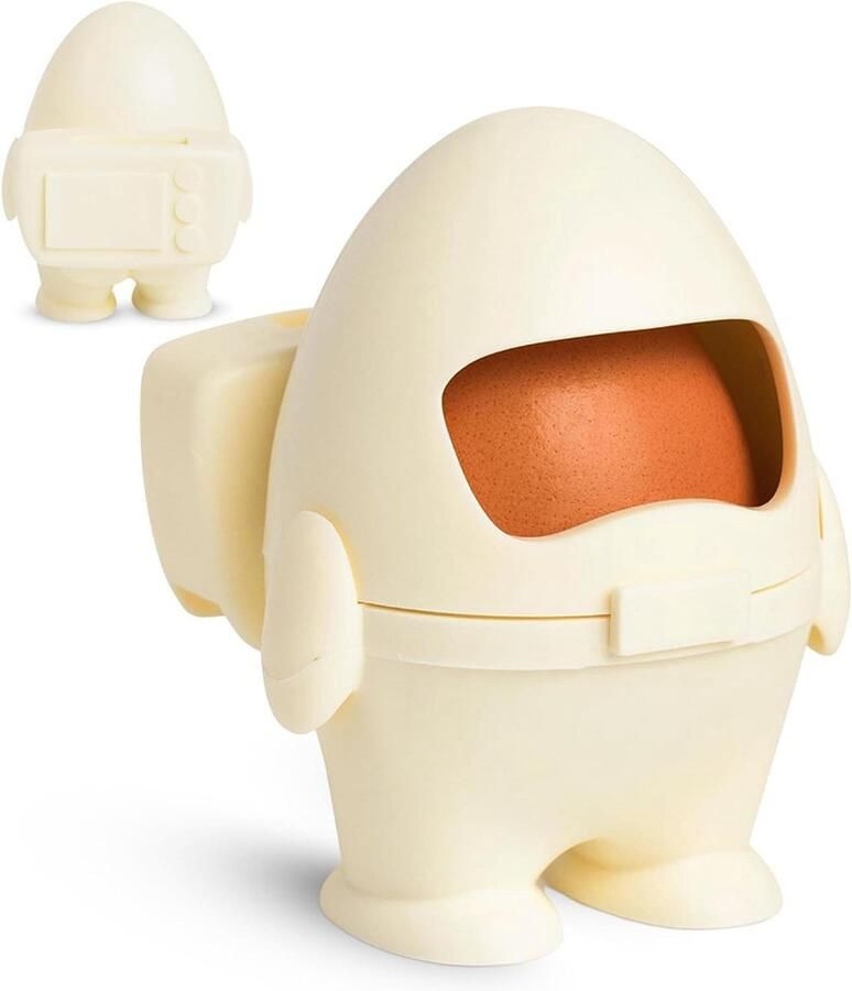 Eierdopje Astronaut Eierhouder Grappig Ontbijt Presenteren Met Lepelhouder Niet gespecificeerd Crème