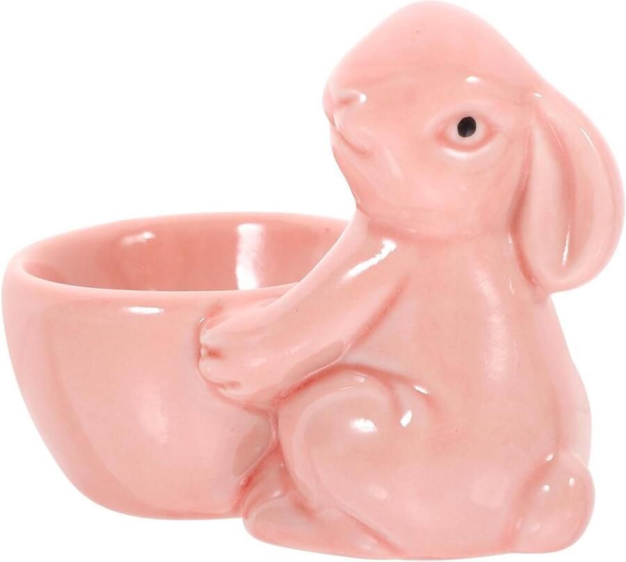 Eierdopje Keramiek Eierhouder Beker Ontbijt Presenteren Konijn Vorm 85 cm Roze