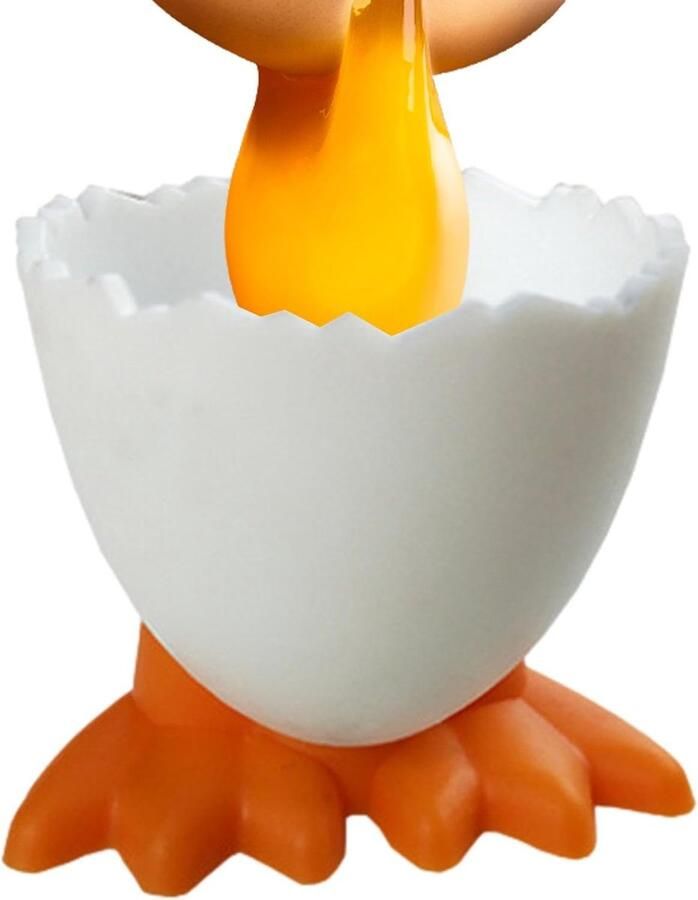 Eierdopje Kippenpoot Grappige houder Ontbijt tafel Uniek design 63 x 27 cm Oranje