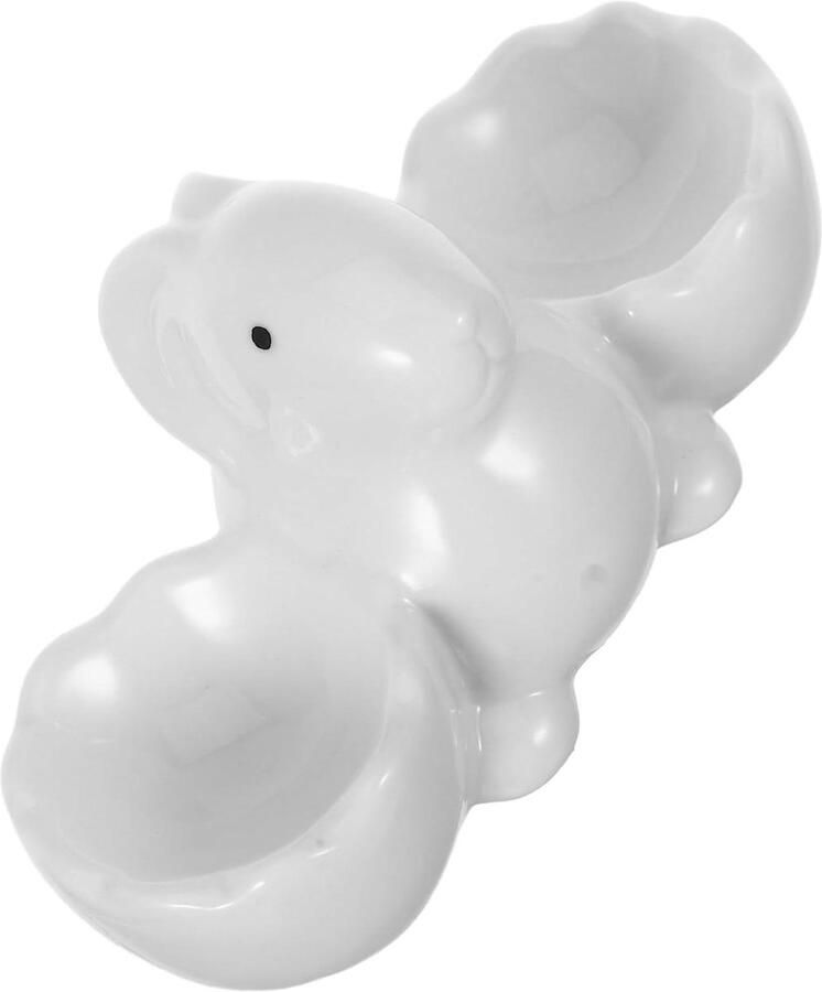 Eierdopje Konijn Eierhouder Keramiek Ontbijt Serveren Handgemaakt Design 14 cm Wit