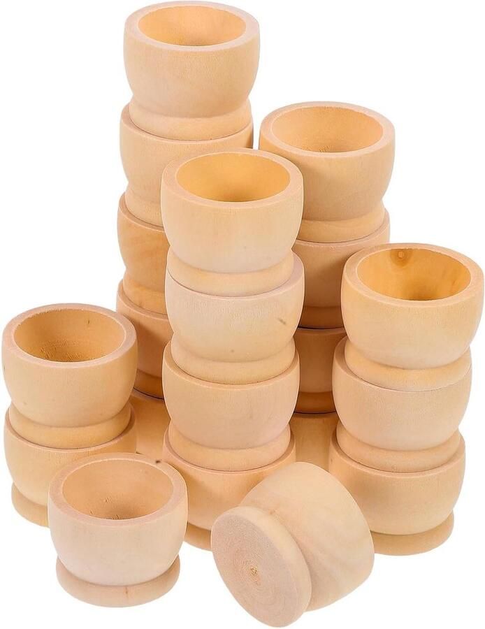 Eierdopjes Eierhouder Trays Paasfeest organiseren Houten decor 4 cm kleuren