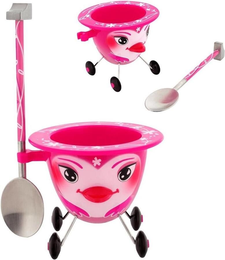 Eierdopjes Hartvorm Ei houders Ontbijt serveren Uniek design 7 x 11 cm Roze