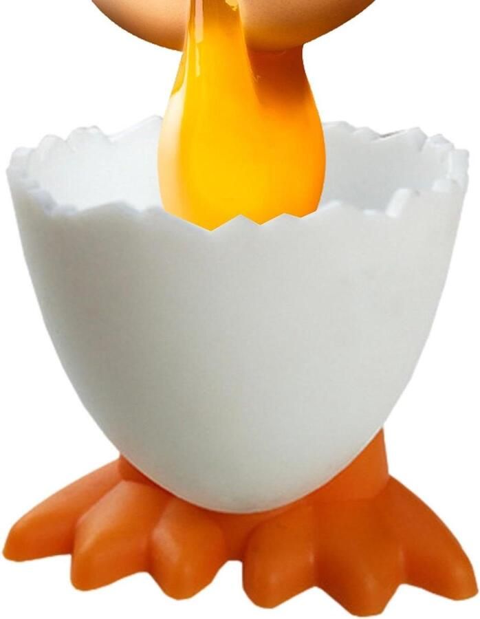 Eierdopjes Houder Eierstandaard Keuken Ontbijt Serveren Creatief Kip Poot Design 5.5 x 4.5 cm Oranje
